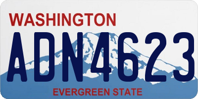 WA license plate ADN4623