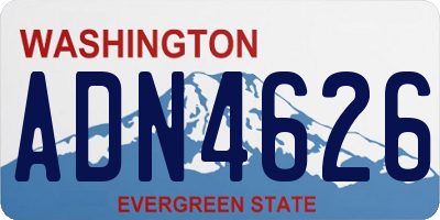WA license plate ADN4626