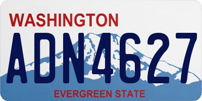 WA license plate ADN4627
