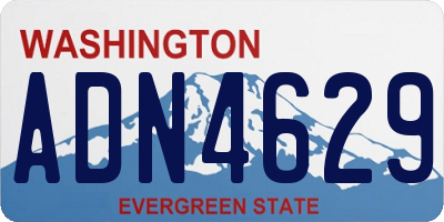 WA license plate ADN4629
