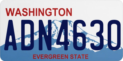 WA license plate ADN4630