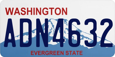 WA license plate ADN4632