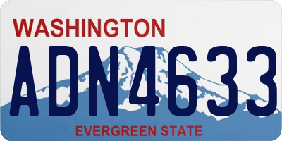 WA license plate ADN4633