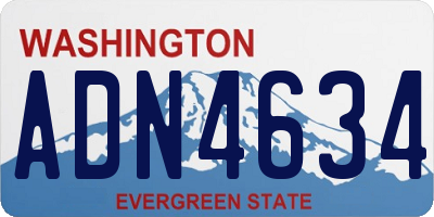 WA license plate ADN4634