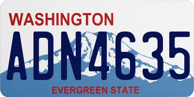 WA license plate ADN4635