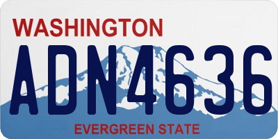 WA license plate ADN4636