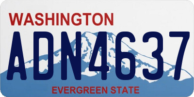 WA license plate ADN4637