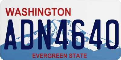 WA license plate ADN4640