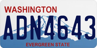 WA license plate ADN4643