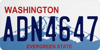 WA license plate ADN4647