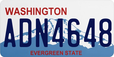 WA license plate ADN4648