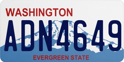 WA license plate ADN4649