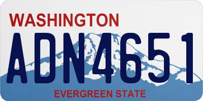 WA license plate ADN4651