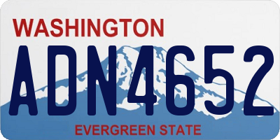 WA license plate ADN4652