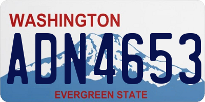 WA license plate ADN4653