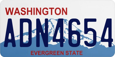 WA license plate ADN4654