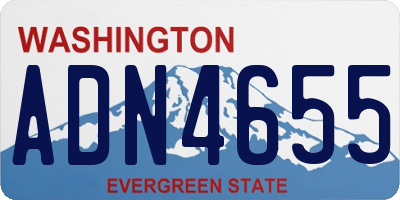 WA license plate ADN4655
