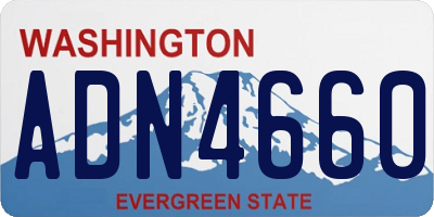 WA license plate ADN4660