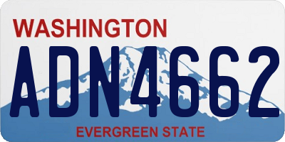 WA license plate ADN4662