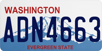 WA license plate ADN4663