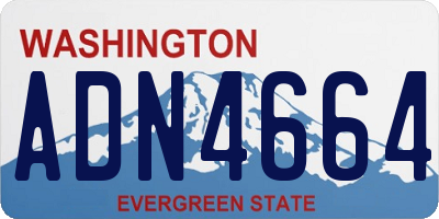 WA license plate ADN4664