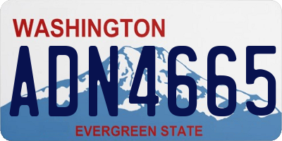 WA license plate ADN4665