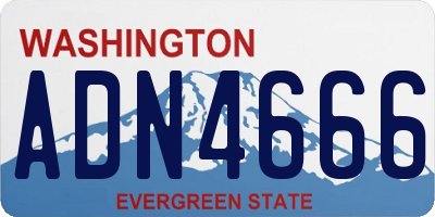 WA license plate ADN4666