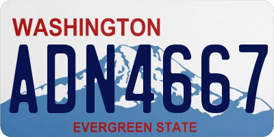 WA license plate ADN4667