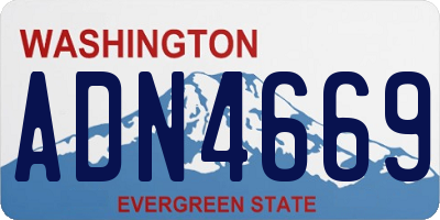 WA license plate ADN4669