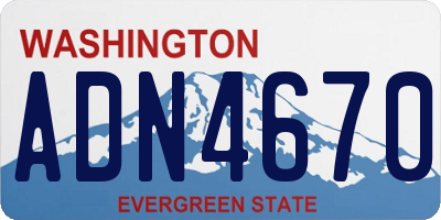 WA license plate ADN4670
