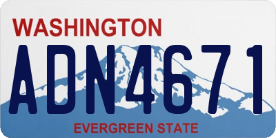 WA license plate ADN4671