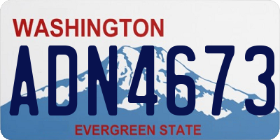 WA license plate ADN4673