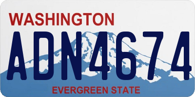 WA license plate ADN4674