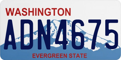 WA license plate ADN4675