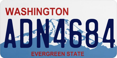 WA license plate ADN4684