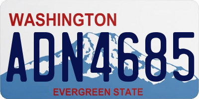 WA license plate ADN4685