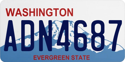 WA license plate ADN4687