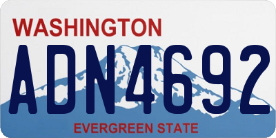 WA license plate ADN4692