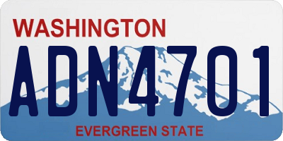 WA license plate ADN4701