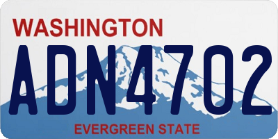 WA license plate ADN4702
