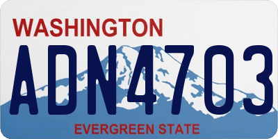 WA license plate ADN4703