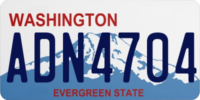 WA license plate ADN4704