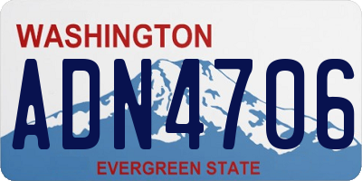 WA license plate ADN4706