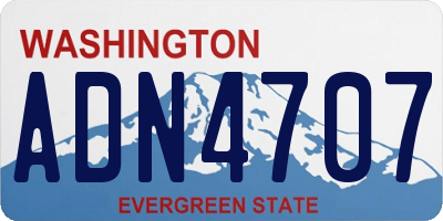 WA license plate ADN4707