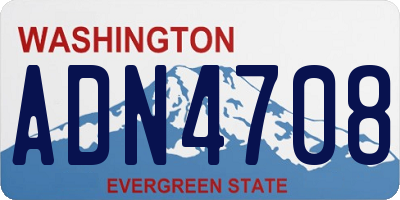WA license plate ADN4708