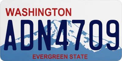 WA license plate ADN4709