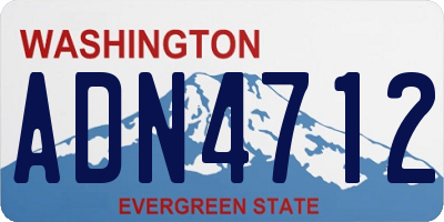 WA license plate ADN4712