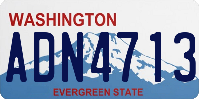 WA license plate ADN4713