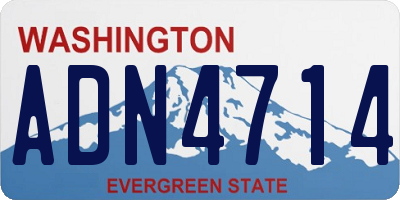 WA license plate ADN4714