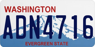 WA license plate ADN4716